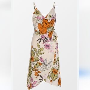Cupshe Sylvia Floral Wrap Mini Dress Resort Vacation